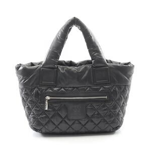 Chanel Coco Cocoon Tote Bag Leather Black Burgundy Red